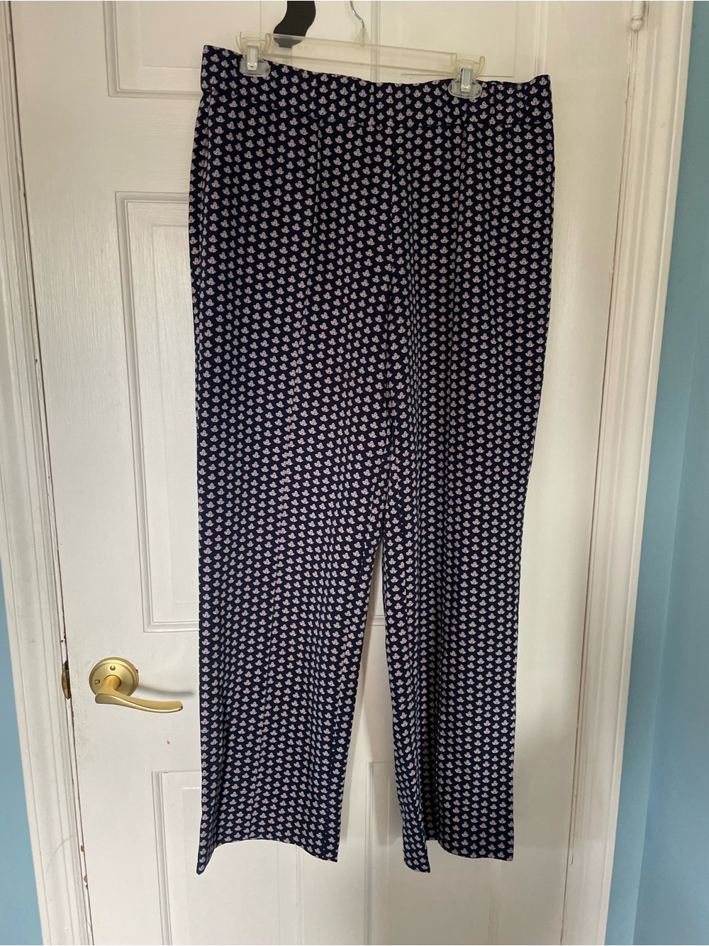 Isaac Mizrahi live Navy blue Wide-Leg Patterned Pants